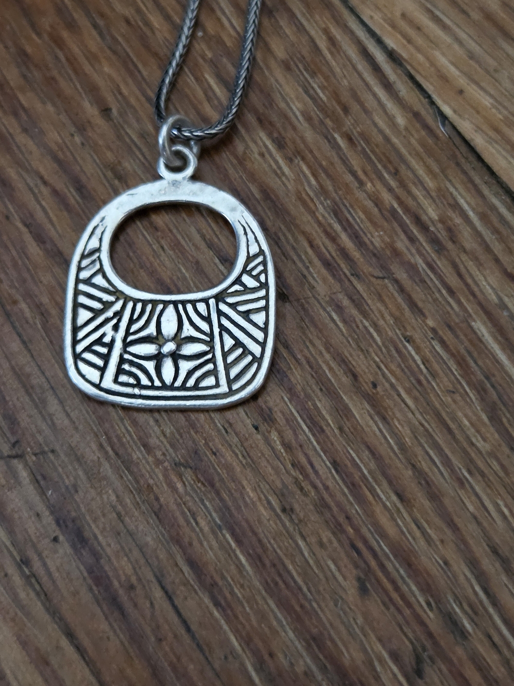 Silpada Designs Sterling Silver Floral Geometric Pendant Necklace